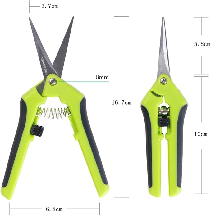 Ciseaux de jardinage ergonomiques – lame en acier inoxydable pour branches, fleurs, roses, fruits, plantes, bonsaïs – faciles à utiliser