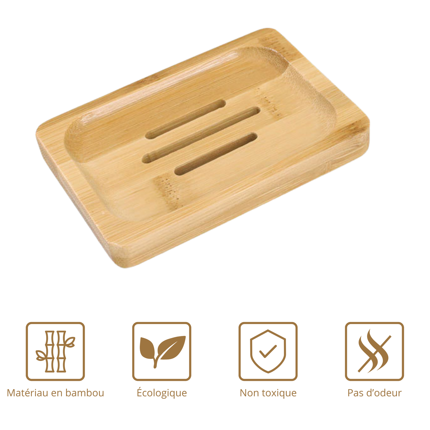 Boîte à savon en bois, porte-savon en bambou, anti-moisissure et drainant