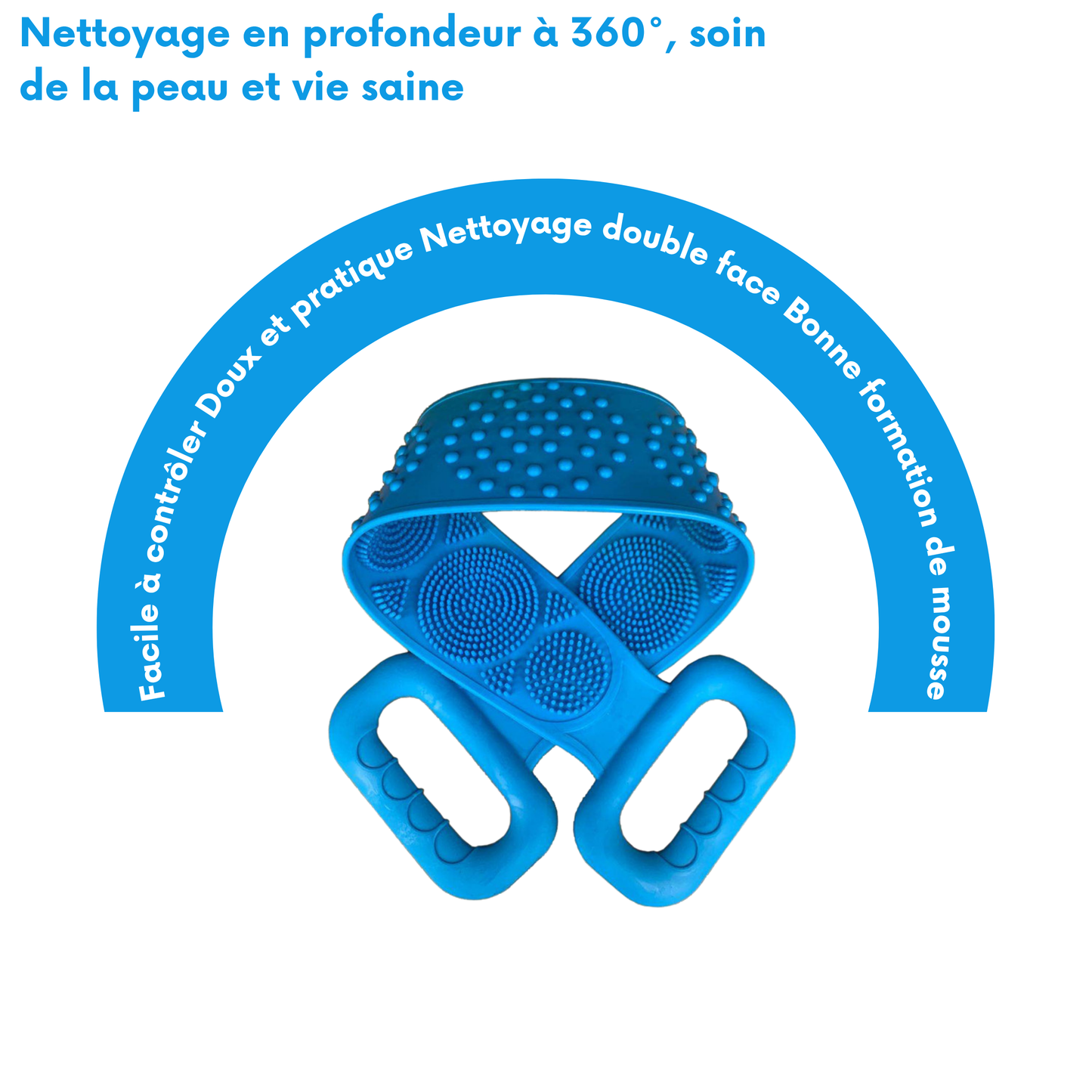Ceinture de Bain en Silicone pour le Corps – Brosse Exfoliante pour le Dos, Nettoyage et Lavage en Douceur
