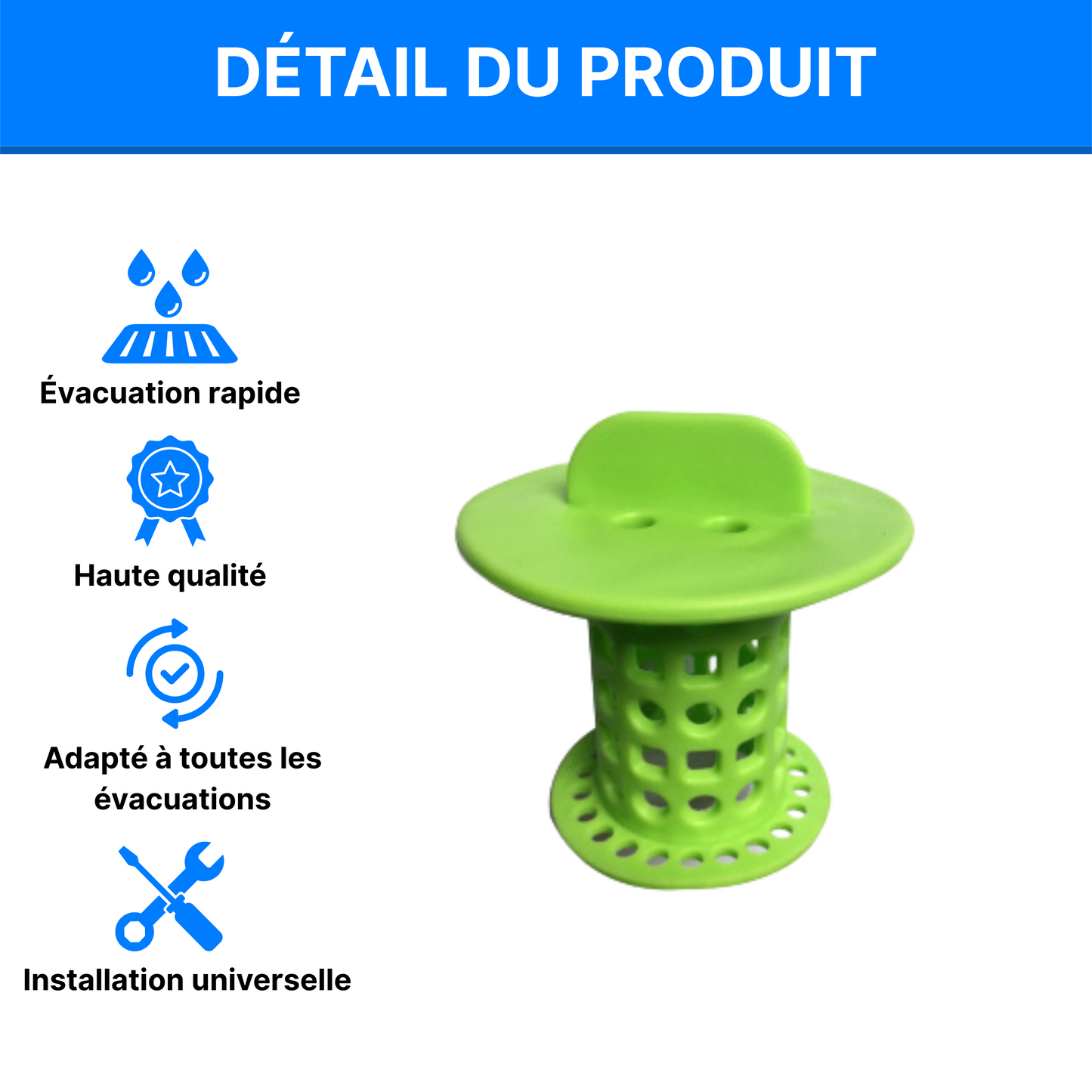 Lot de 3 Attrape-Cheveux Silicone pour Bain, Douche et Évier – Bouchon Filtre Anti-Bouchon en Forme de Champignon