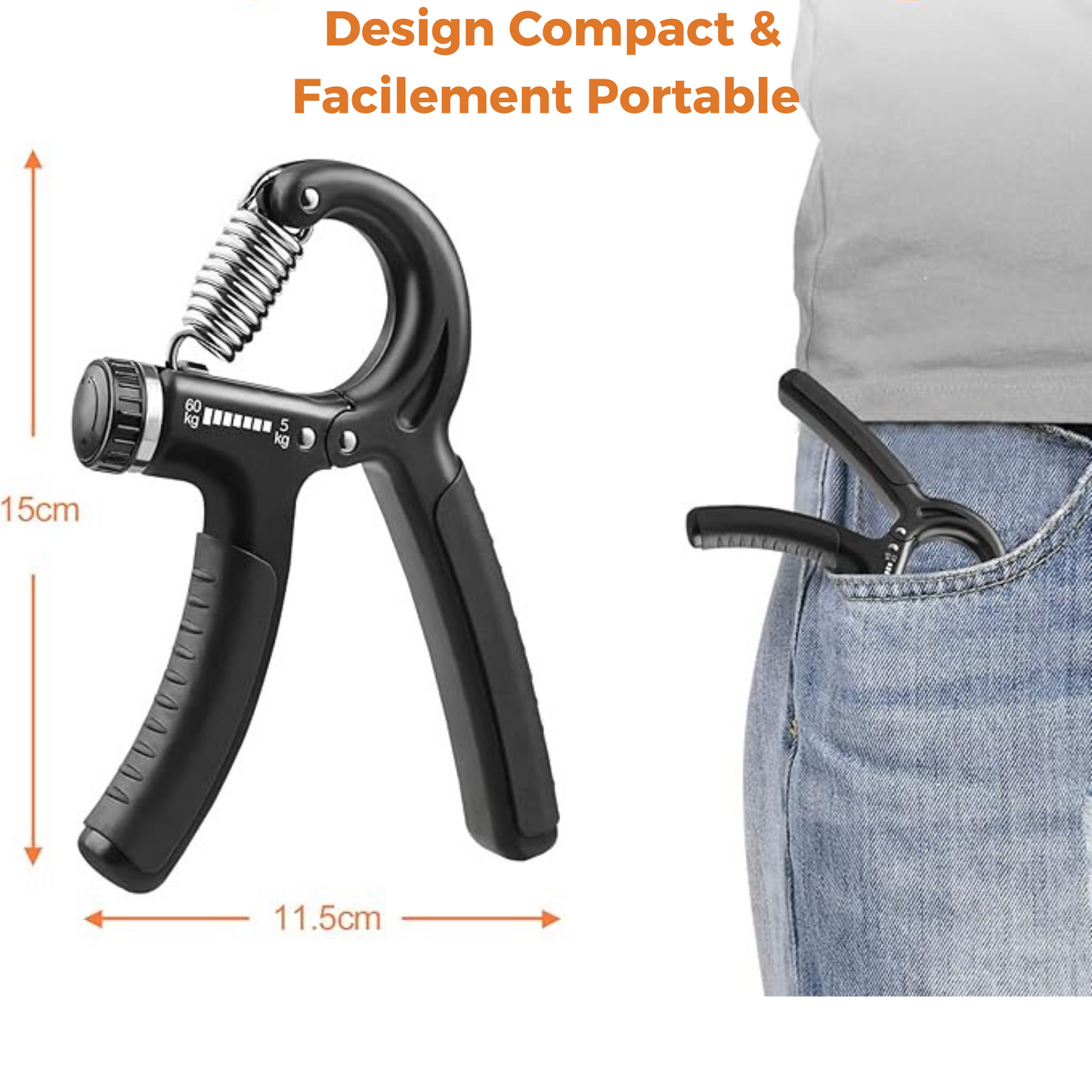 Hand Grip musculation réglable (5-60kg) pour main – Renforcement efficace pour sportifs et rééducation