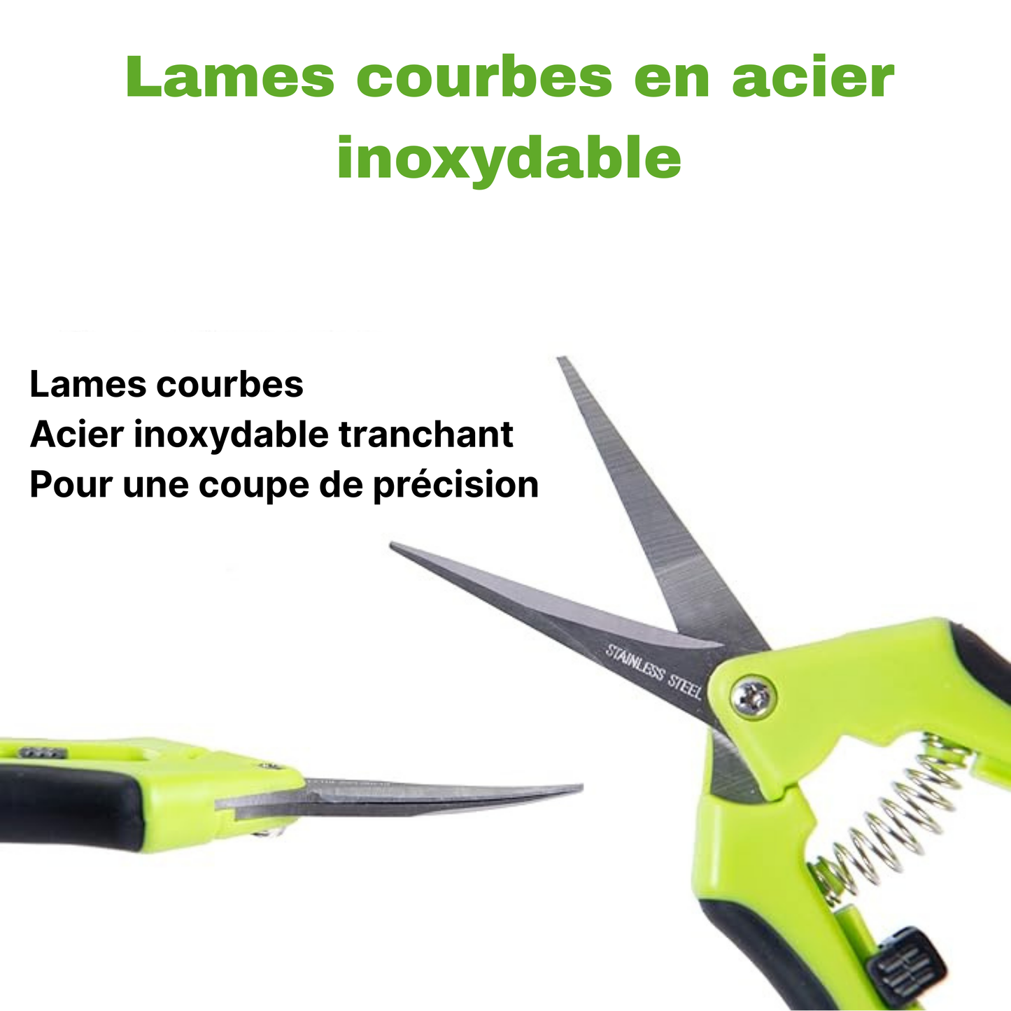 Ciseaux de jardinage ergonomiques – lame en acier inoxydable pour branches, fleurs, roses, fruits, plantes, bonsaïs – faciles à utiliser
