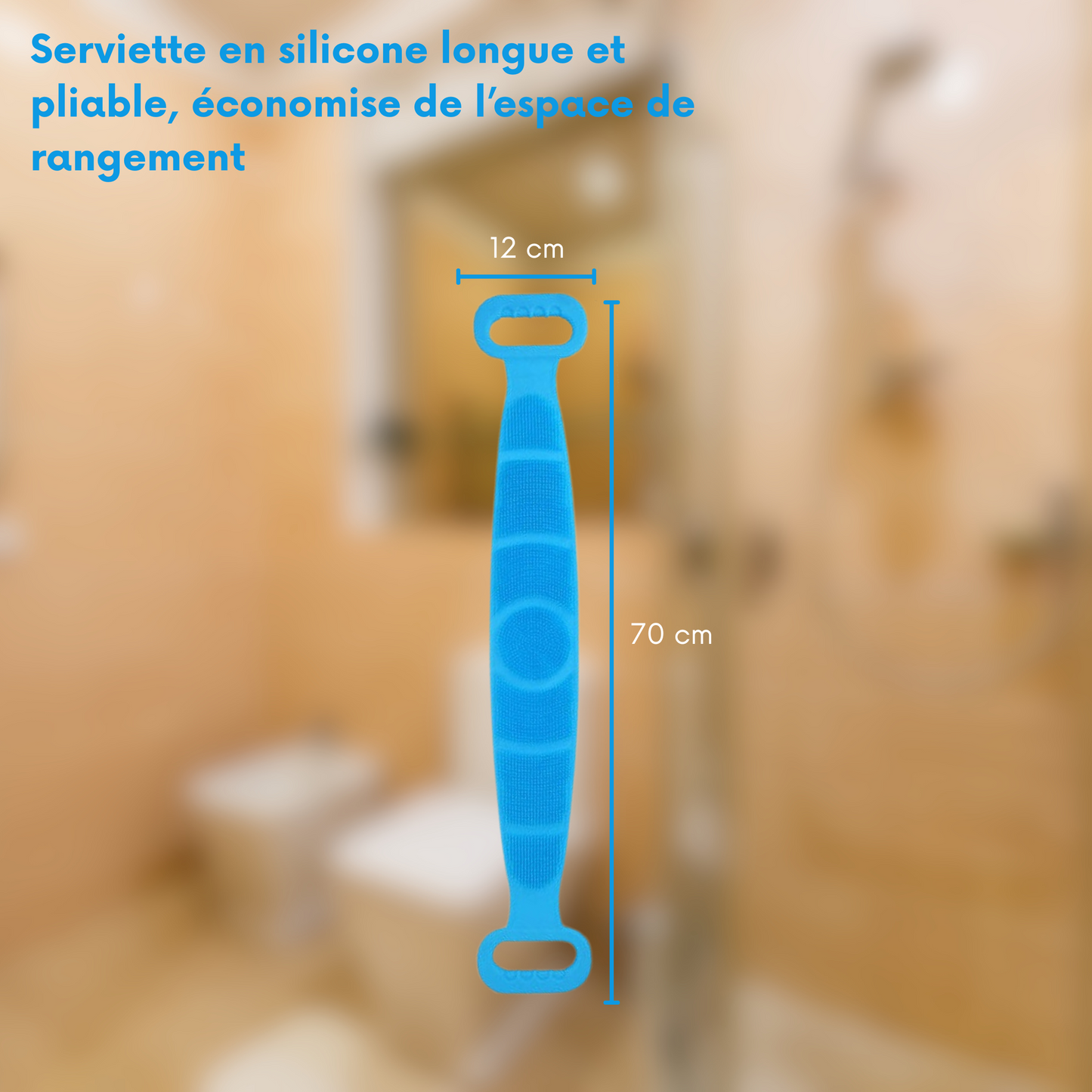 Ceinture de Bain en Silicone pour le Corps – Brosse Exfoliante pour le Dos, Nettoyage et Lavage en Douceur