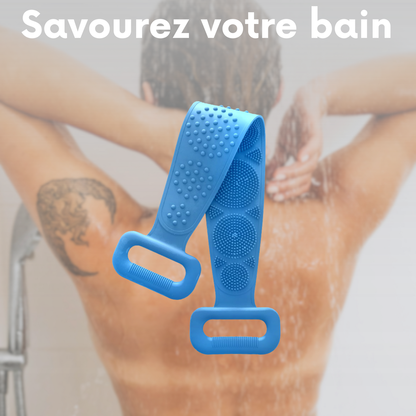 Ceinture de Bain en Silicone pour le Corps – Brosse Exfoliante pour le Dos, Nettoyage et Lavage en Douceur