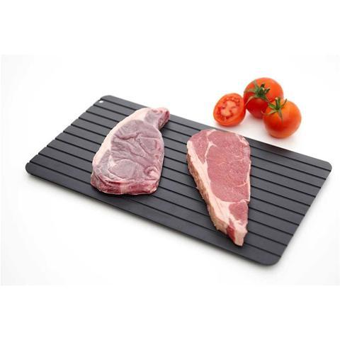 Plateau de Décongélation Rapide en Aluminium – Planche de Décongélation Conductive pour Viandes Surgelées, Outil Antiadhésif Facile à Nettoyer pour la Cuisine et le Barbecue
