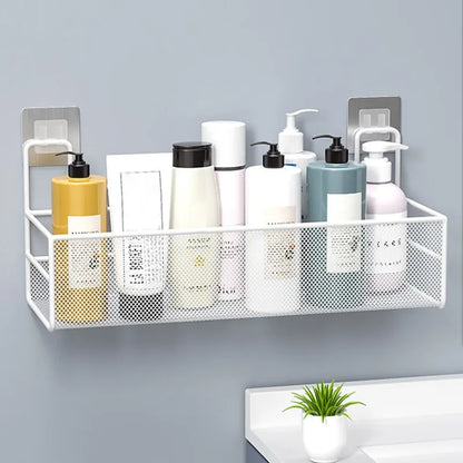 Étagère Murale de Salle de Bain Sans Perçage – Rangement Shampoing et Accessoires de Toilette