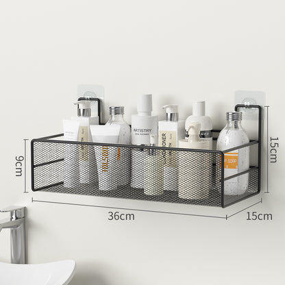 Étagère Murale de Salle de Bain Sans Perçage – Rangement Shampoing et Accessoires de Toilette