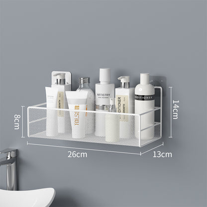 Étagère Murale de Salle de Bain Sans Perçage – Rangement Shampoing et Accessoires de Toilette