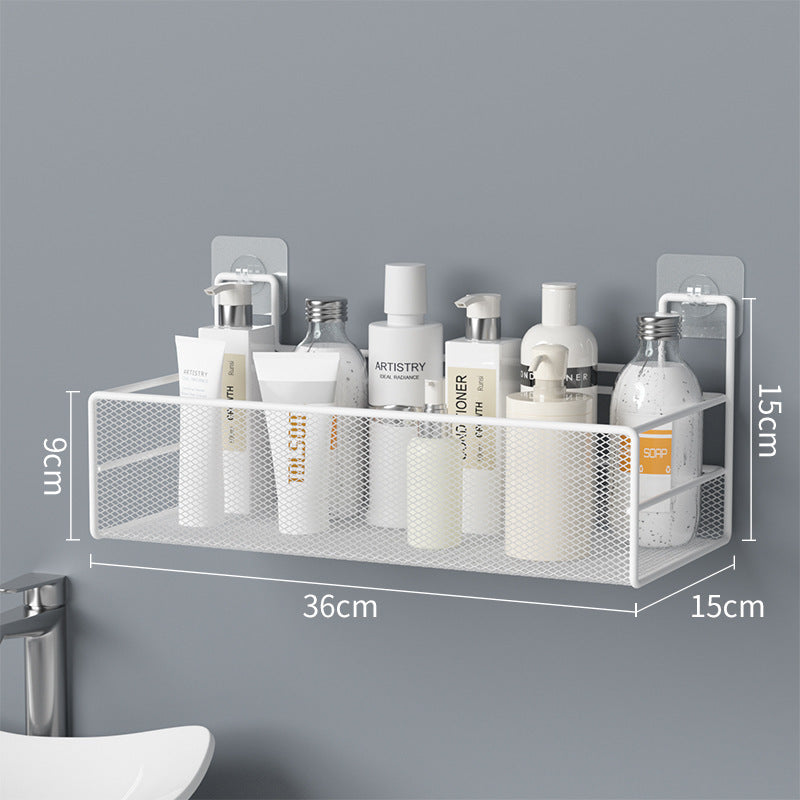 Étagère Murale de Salle de Bain Sans Perçage – Rangement Shampoing et Accessoires de Toilette
