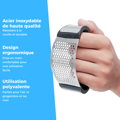 Presse-Ail Multifonctionnel en Acier Inoxydable - Petit Hachoir à Ail Compact avec Poignée Ergonomique