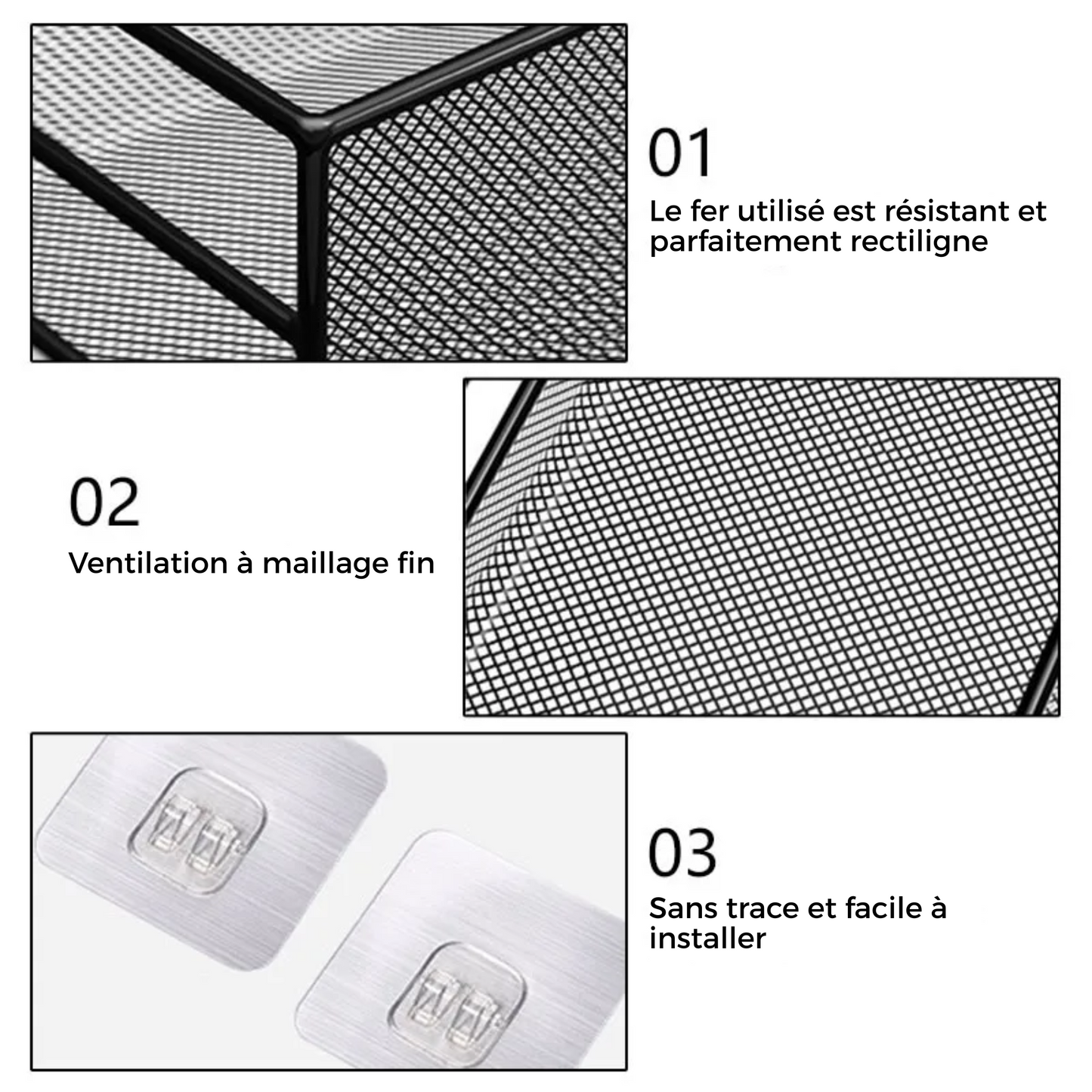 Étagère Murale de Salle de Bain Sans Perçage – Rangement Shampoing et Accessoires de Toilette