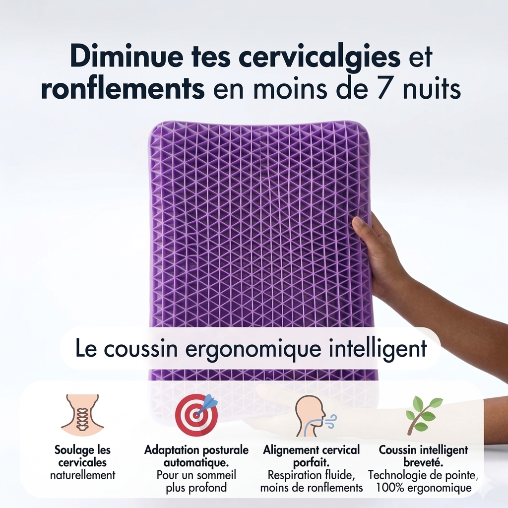 Oreiller Omfy® – Confort ultra moelleux et fraîcheur, soutien cervical pour côté, dos et ventre, oreiller lavable, durable
