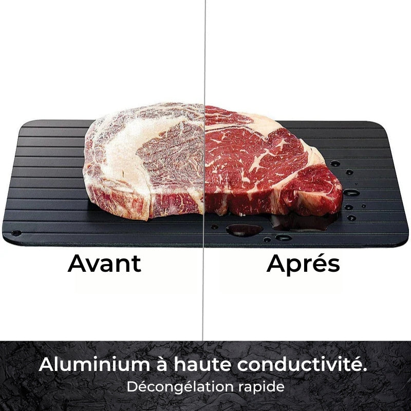 Plateau de Décongélation Rapide en Aluminium – Planche de Décongélation Conductive pour Viandes Surgelées, Outil Antiadhésif Facile à Nettoyer pour la Cuisine et le Barbecue