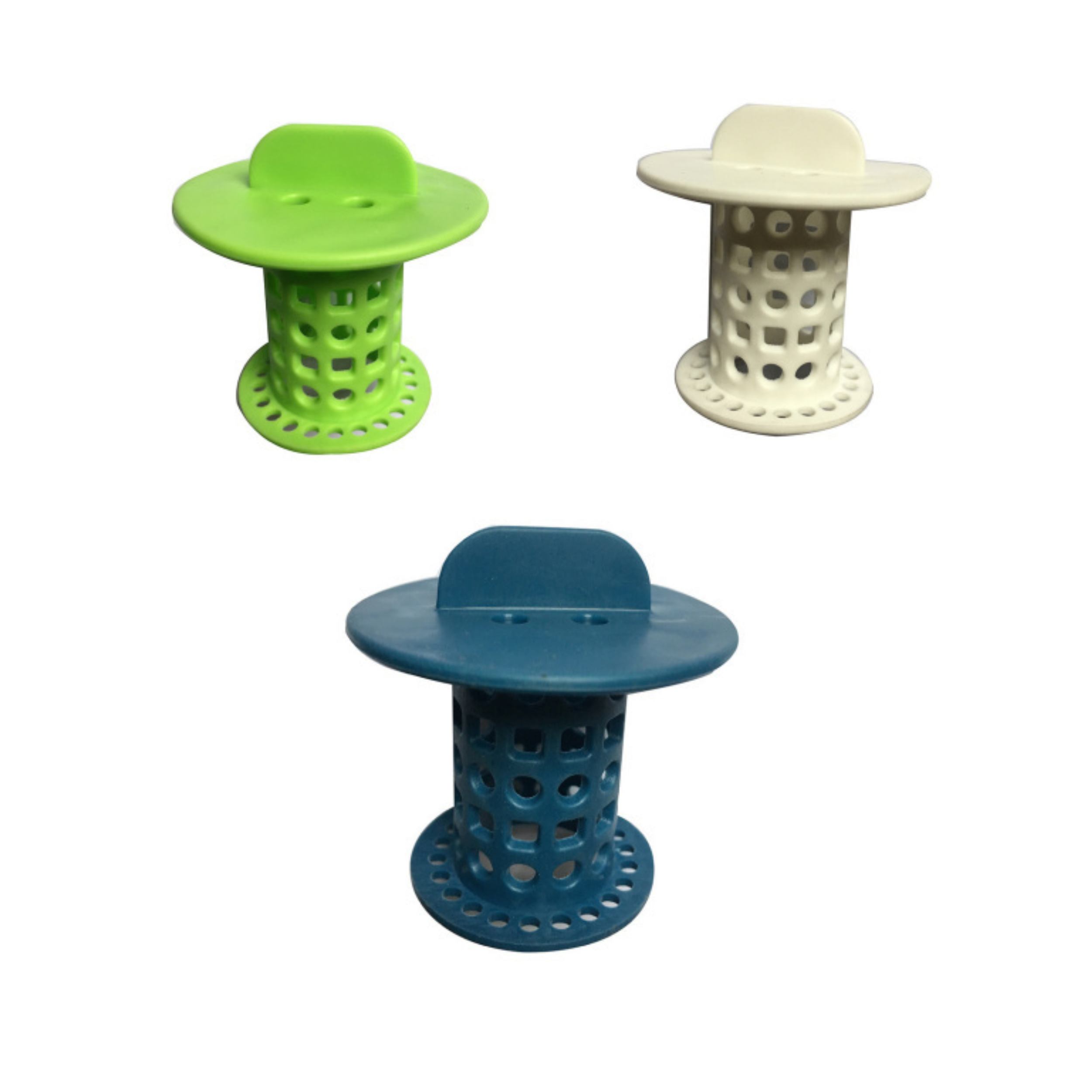 Lot de 3 Attrape-Cheveux Silicone pour Bain, Douche et Évier – Bouchon Filtre Anti-Bouchon en Forme de Champignon