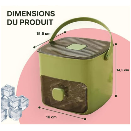 Bacs à glaçons pour congélateur – Bacs à glaçons avec couvercle pour boissons, smoothies, jus – Bacs à glaçons faciles à démouler avec couvercles pour congélateur