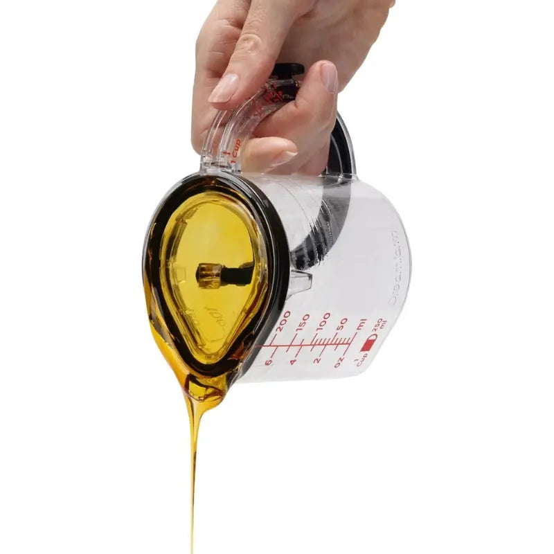 Tasse à mesurer MaCuisine® réglable tout-en-un, graduations métriques et impériales jusqu’à 1 tasse – Noir/Transparent