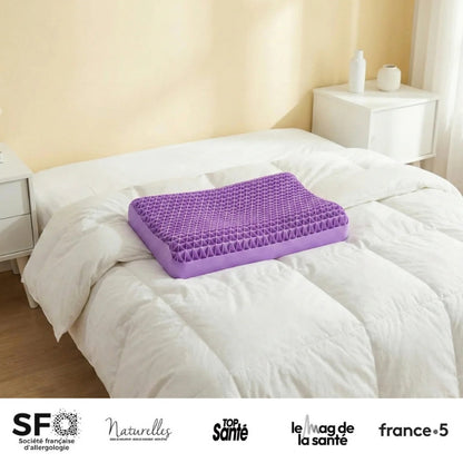 Oreiller Omfy® – Confort ultra moelleux et fraîcheur, soutien cervical pour côté, dos et ventre, oreiller lavable, durable
