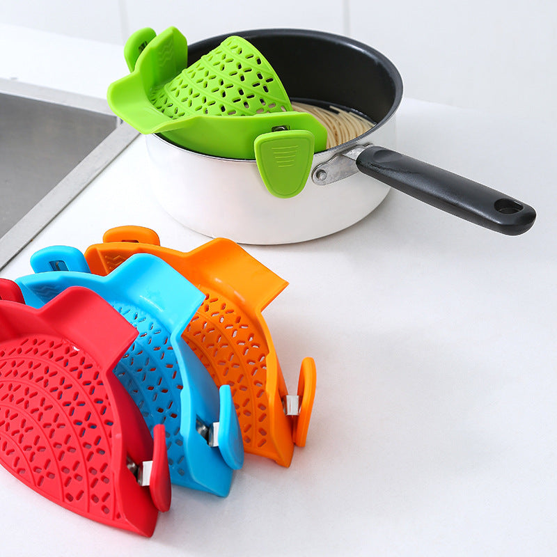Passoire Alimentaire à Mailles Fines – Filtre en Silicone Mains Libres, Résistant à la Chaleur, Compatible Tous Pots et Bols